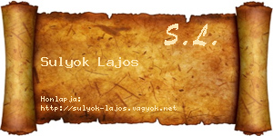 Sulyok Lajos névjegykártya